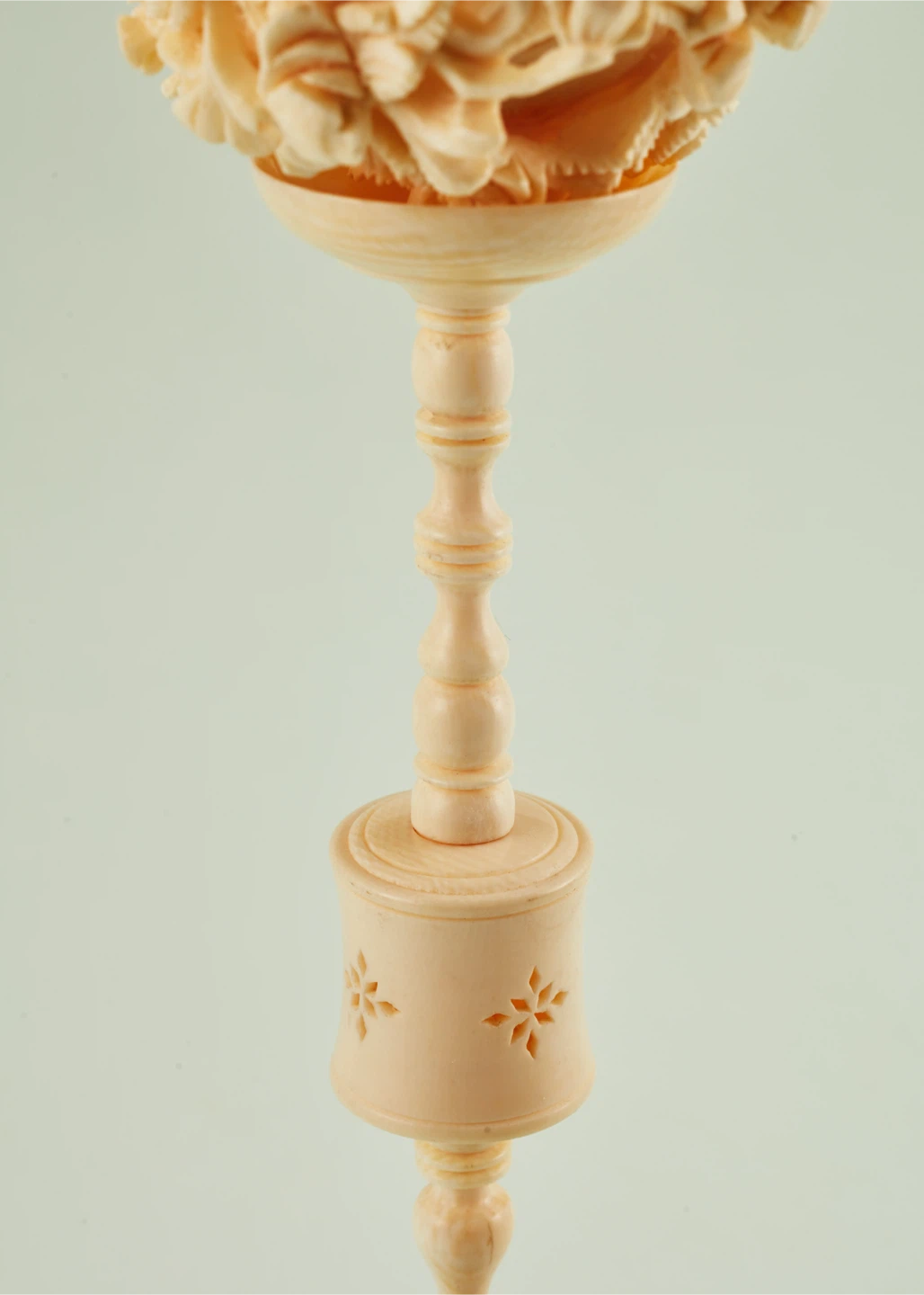 Vintage Hand-Carved Bone "Devil’s Work" Puzzle Ball - photo 3