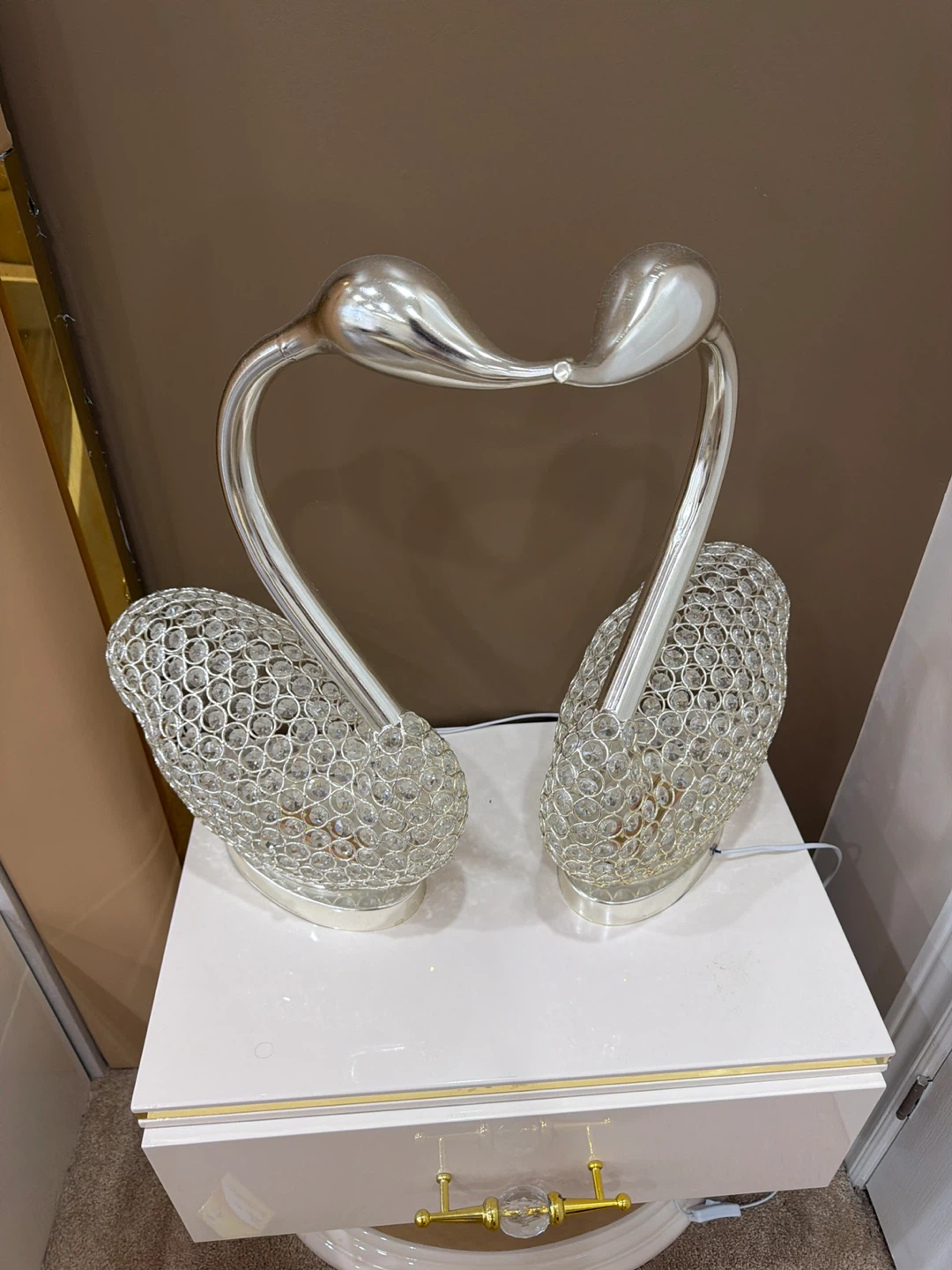 Crystal Swan Decorative Lamp