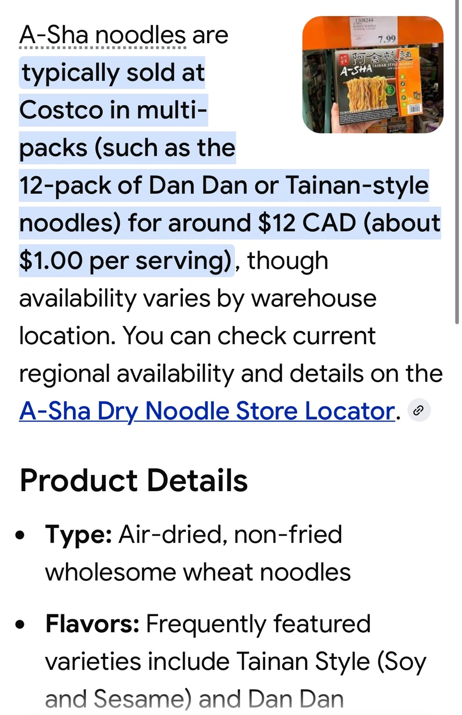 A-Sha Tainan Style Dry Noodles - 5 packages - photo 2