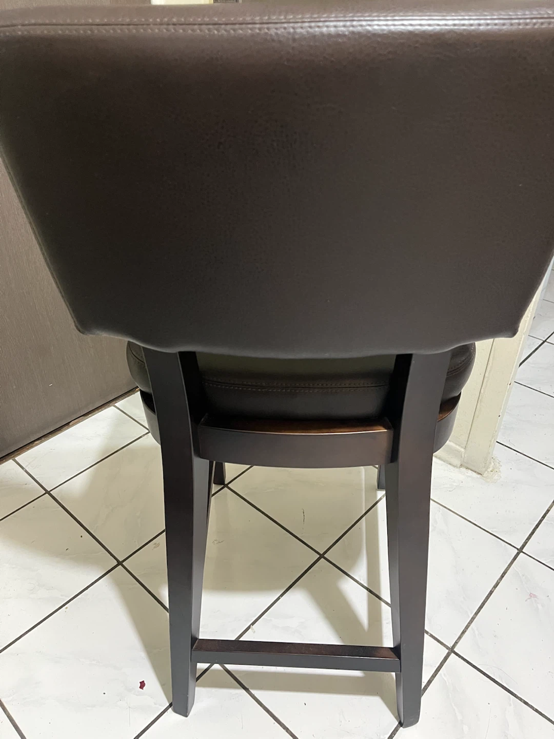Two Dark Brown Faux Leather Bar Stool - photo 2