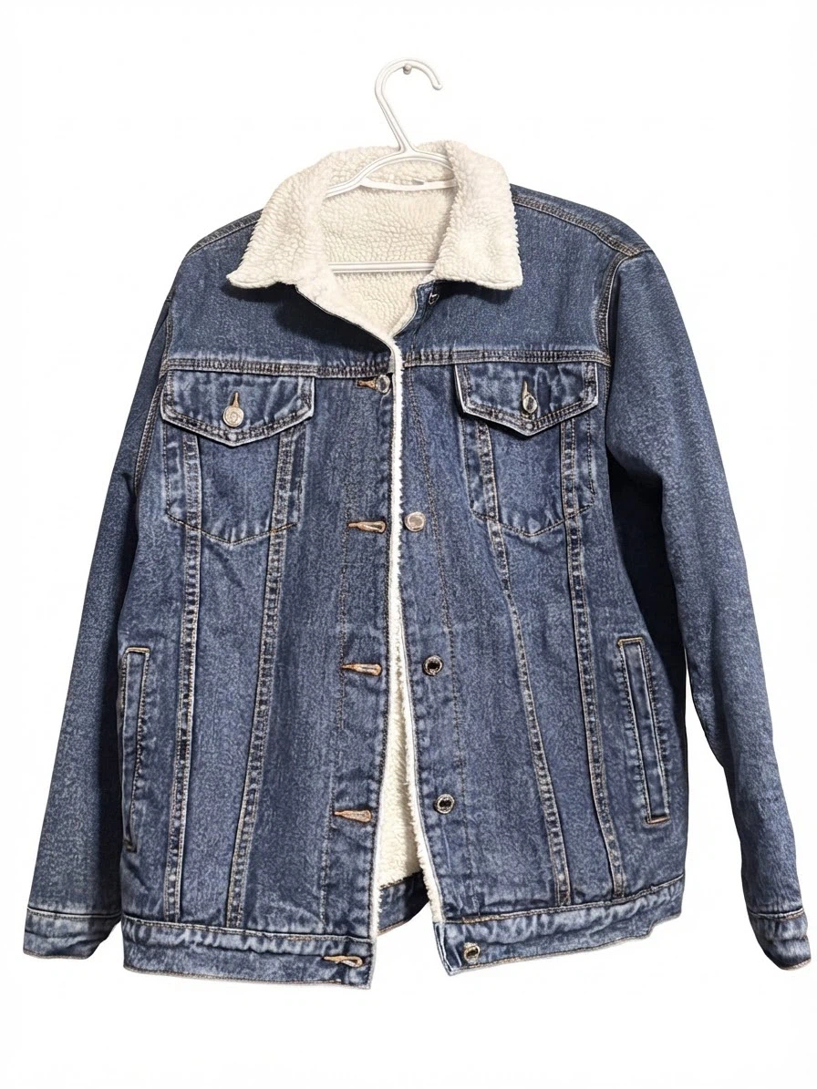 🏈Blue Denim Sherpa-Lined Jacket