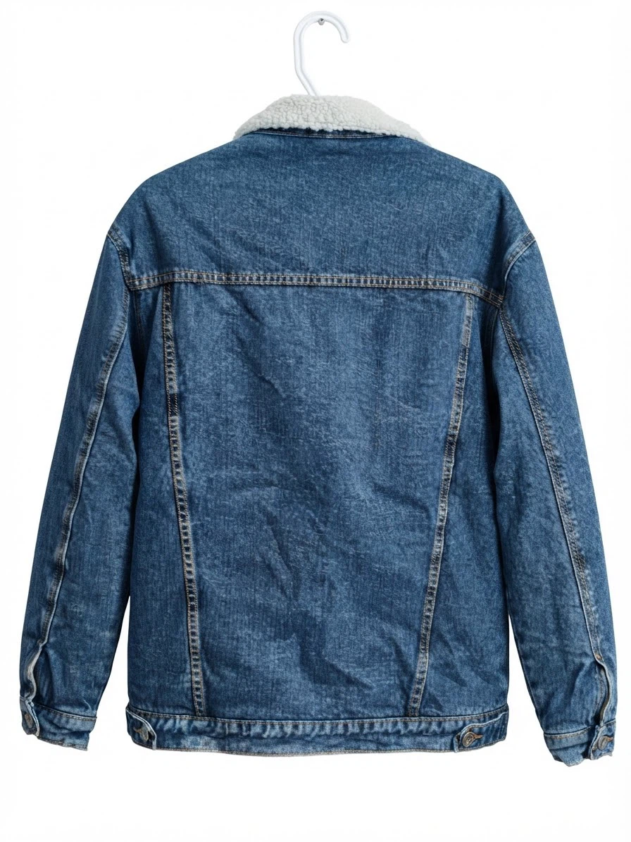 🏈Blue Denim Sherpa-Lined Jacket - photo 2