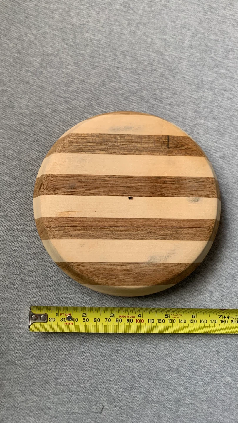 Striped Wood Serving Bowl / Catch All Tray 🏈 - photo 3