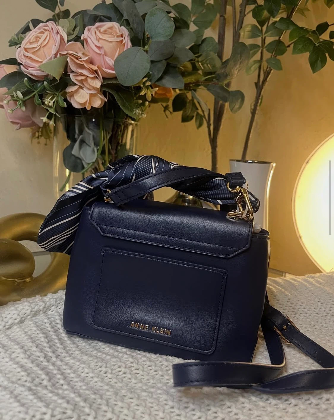 Anne Klein Navy Blue Crossbody Bag