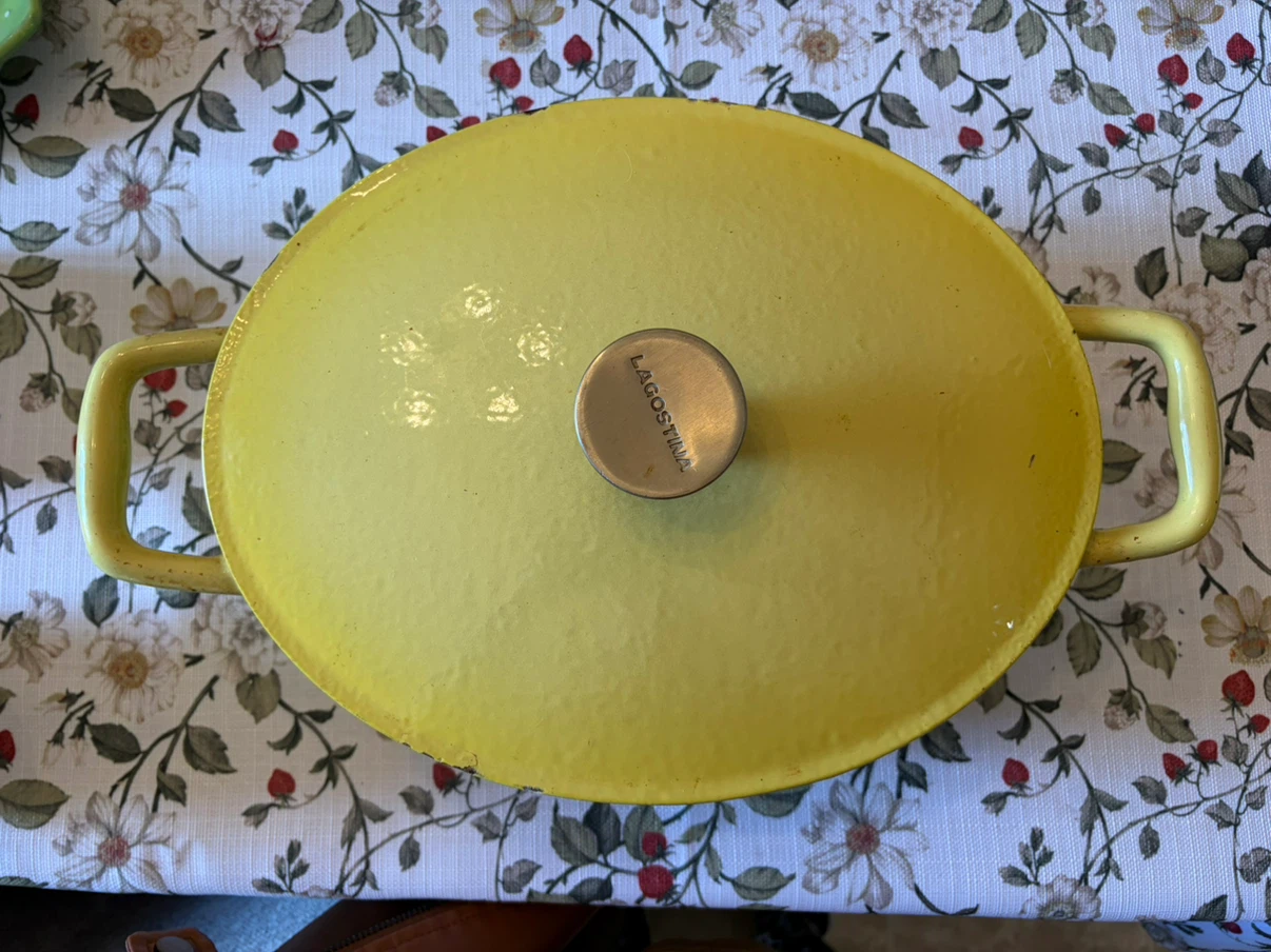 Lagostina Lime Enameled Cast Iron Oval Dutch Oven