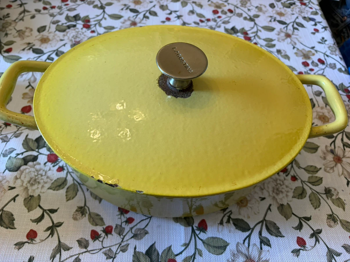 Lagostina Lime Enameled Cast Iron Oval Dutch Oven - photo 2