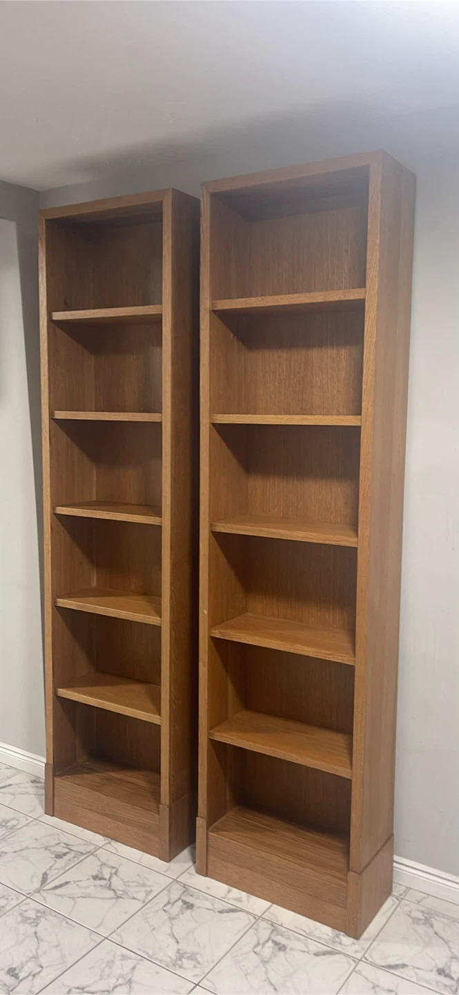 Two Oak Wood Bookcases