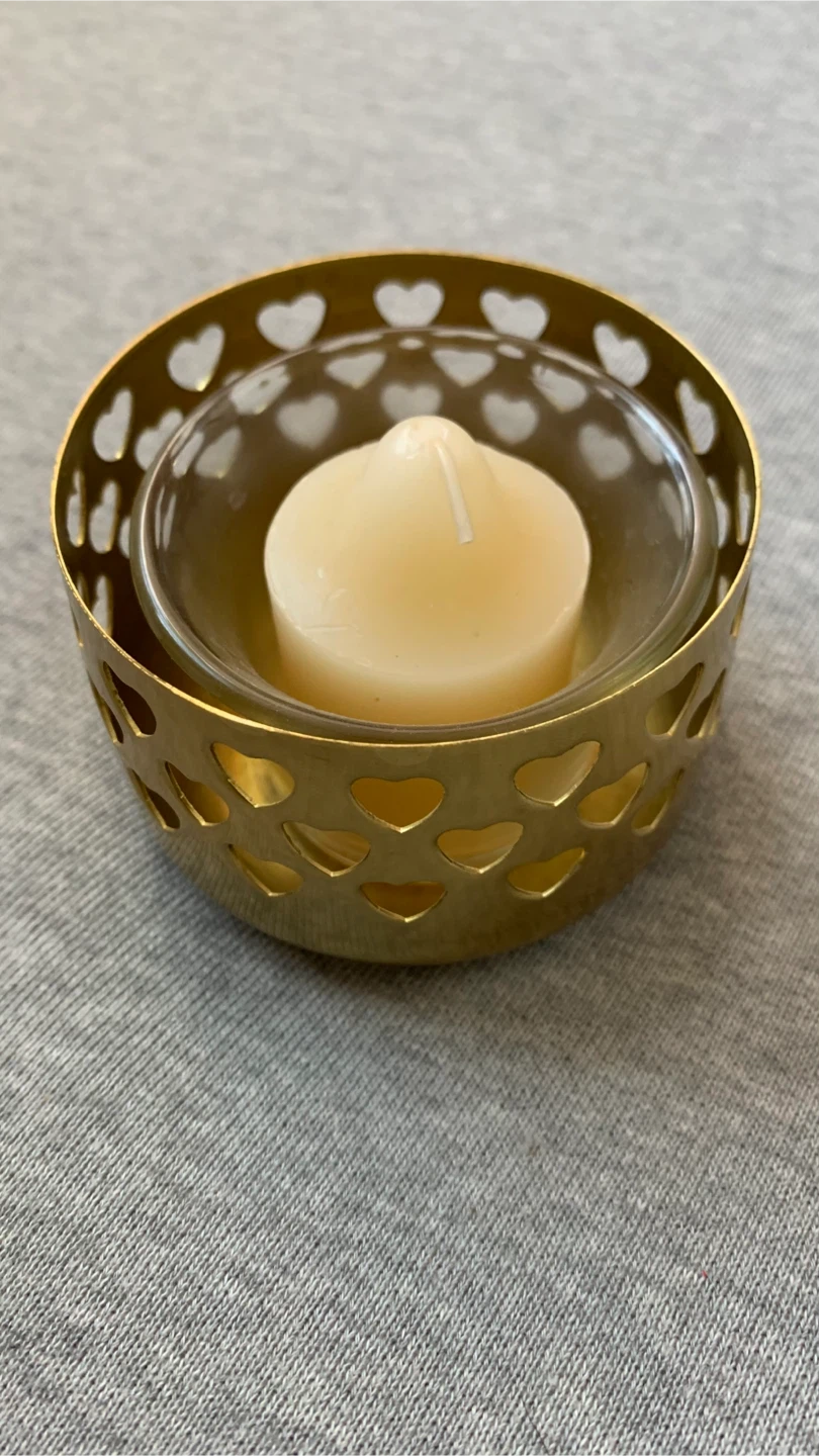 PartyLite Gold Heart Votive Candle Holder 🏈