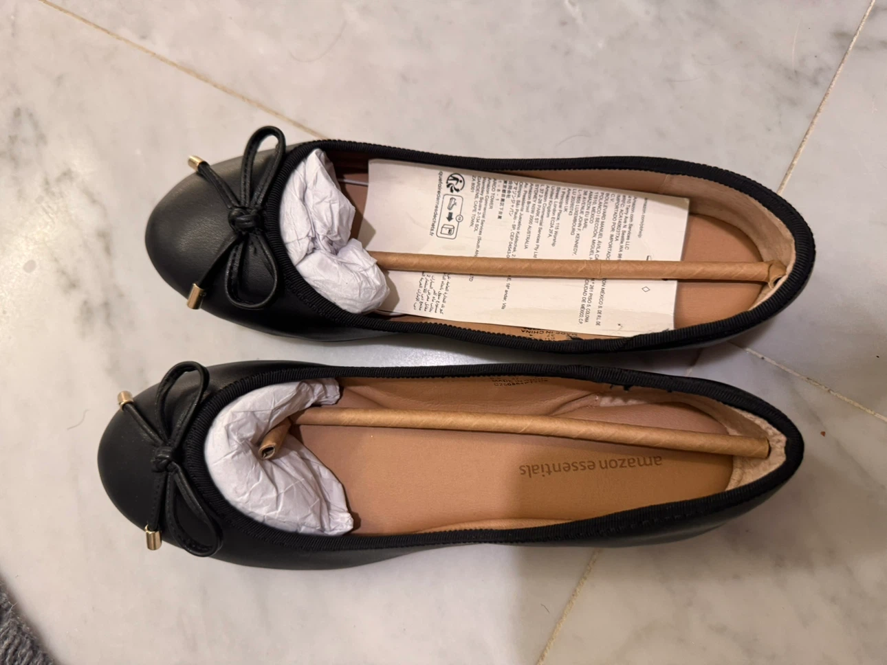 Amazon Essentials Women's Black Ballet Flats - Size 6.5
