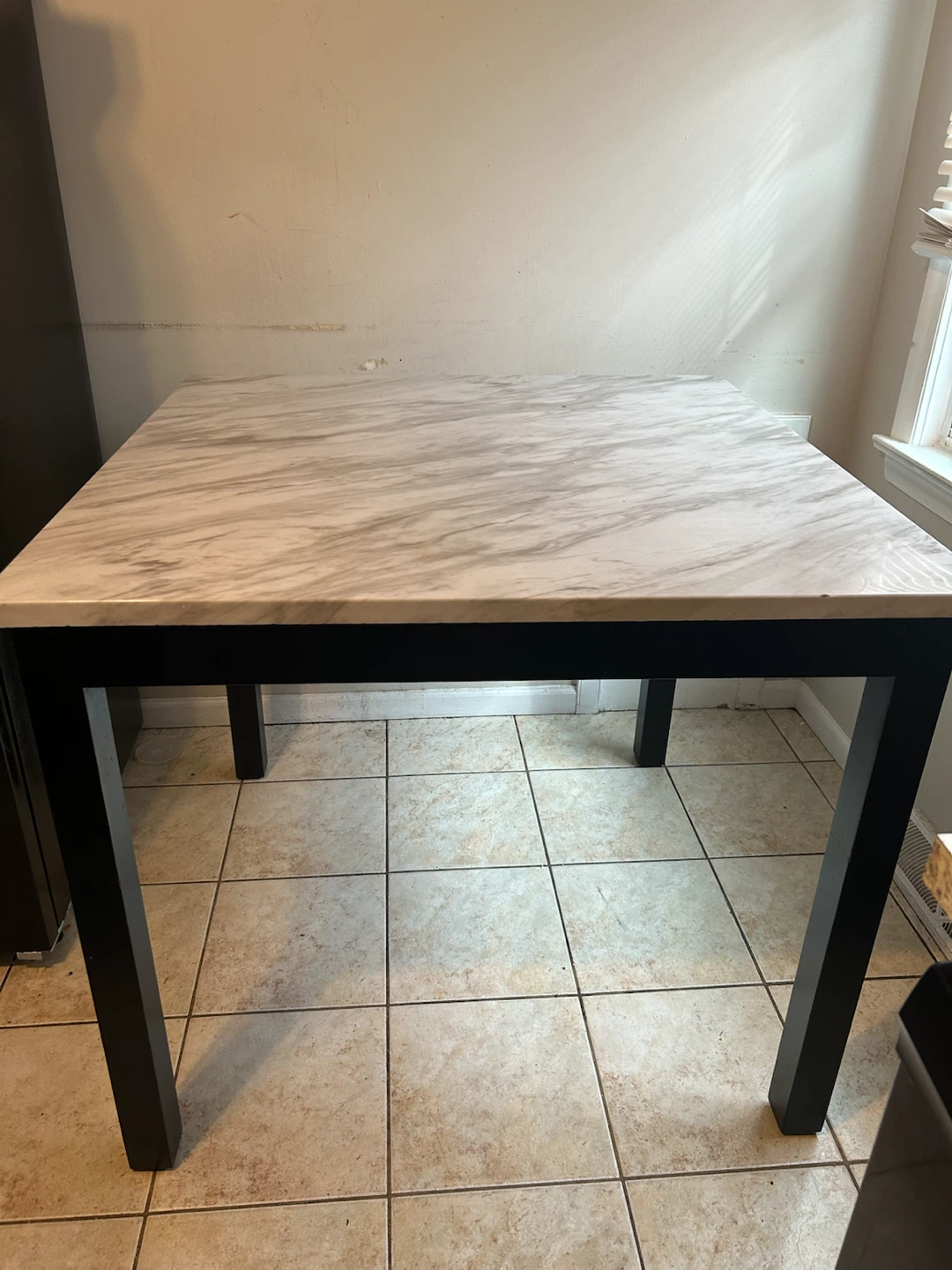 Dining Table with Four Upholstered Chairs