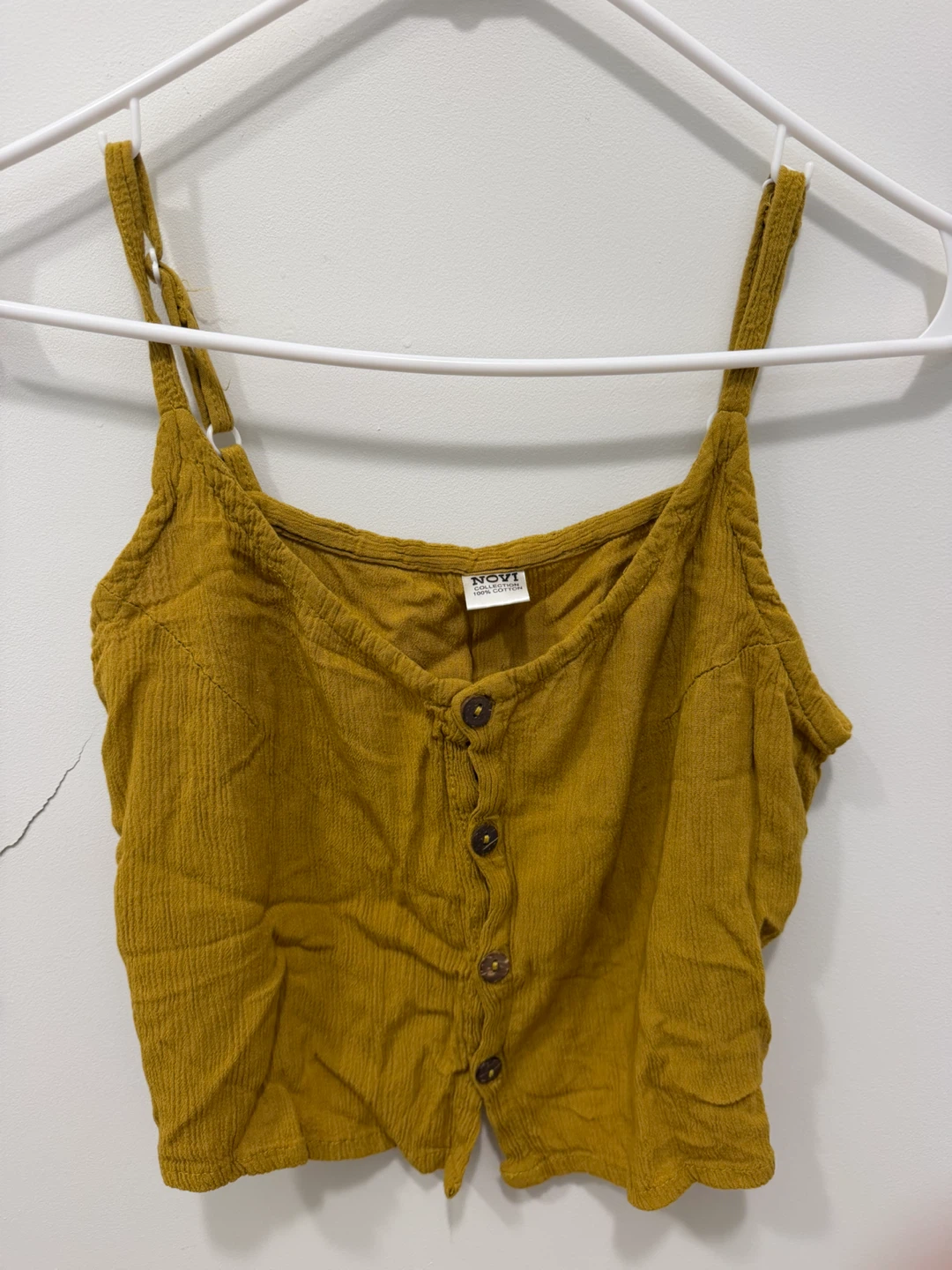 Mustard Button-Up Tank Top