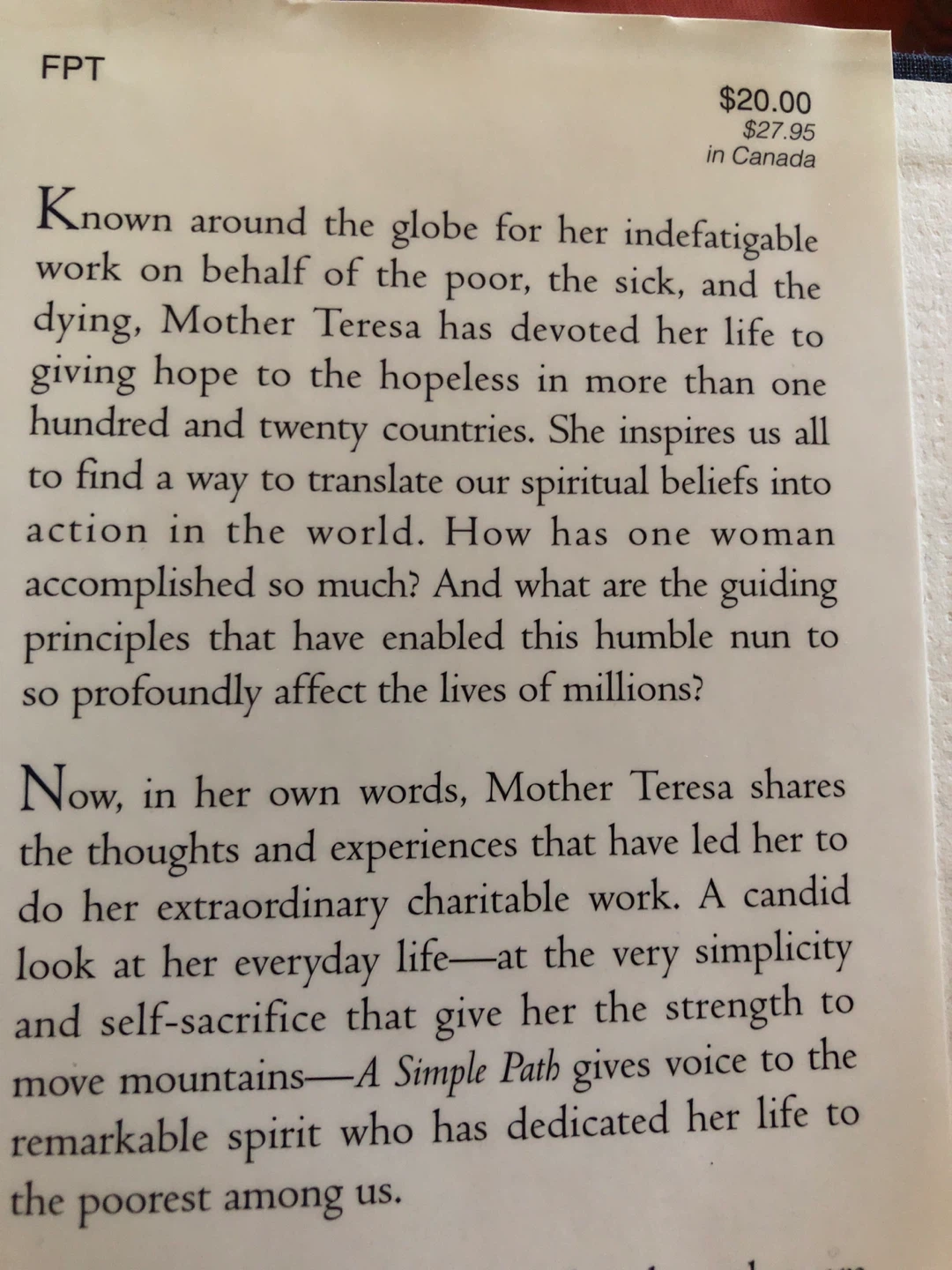 A Simple Path by Mother Teresa 🏈 - photo 3