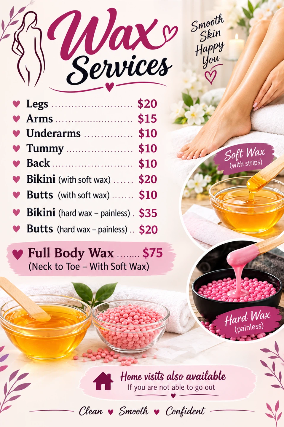 Home based  wax services
