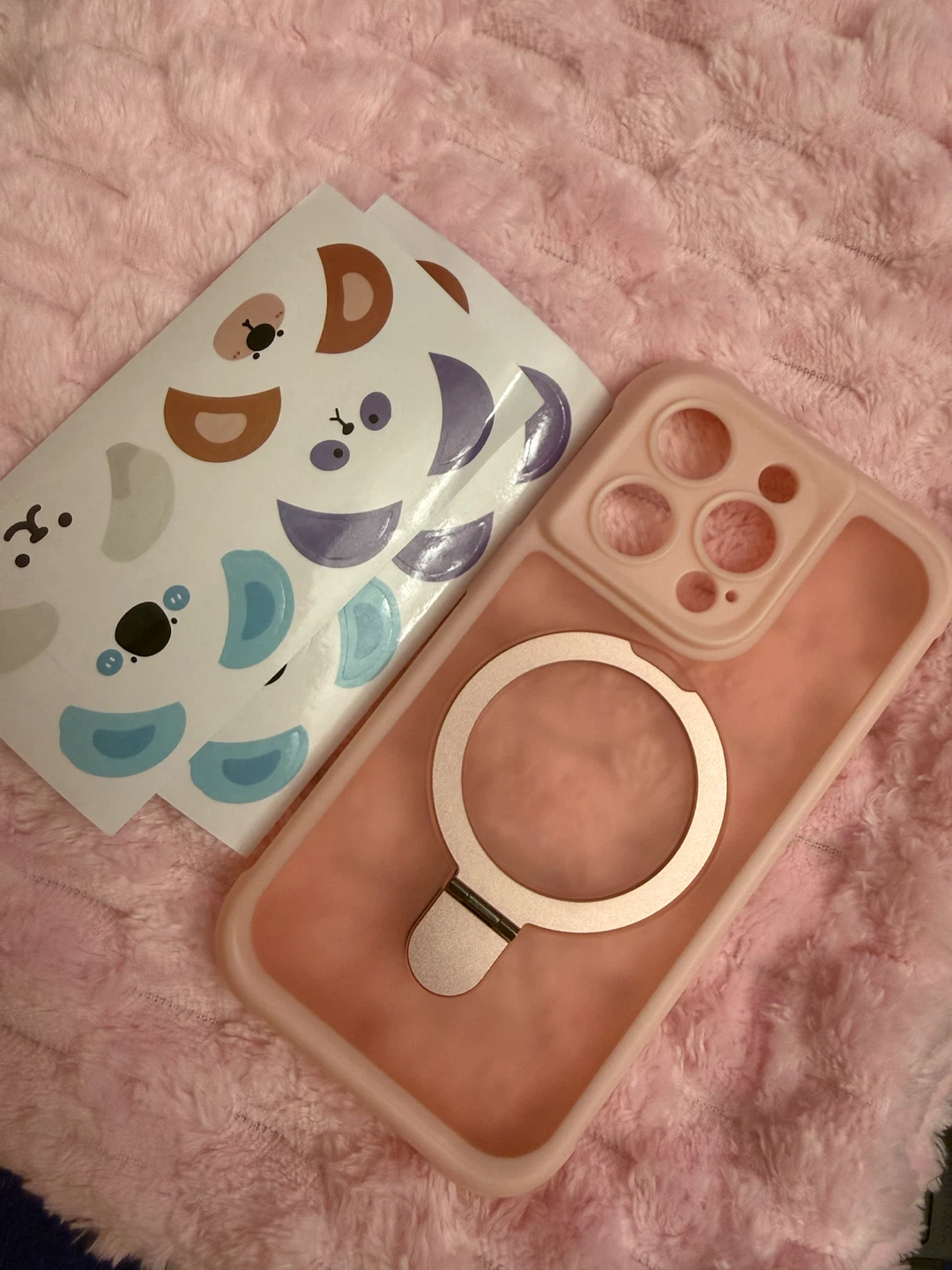 Pink Magnetic Phone Case with Stickers🏈