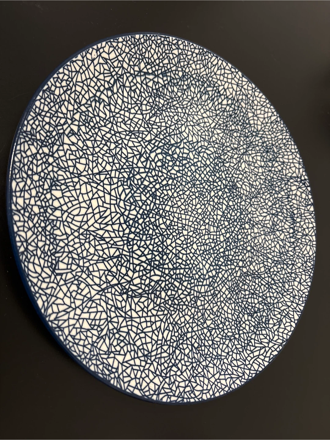 Blue and White Geometric Pattern Plate - photo 2