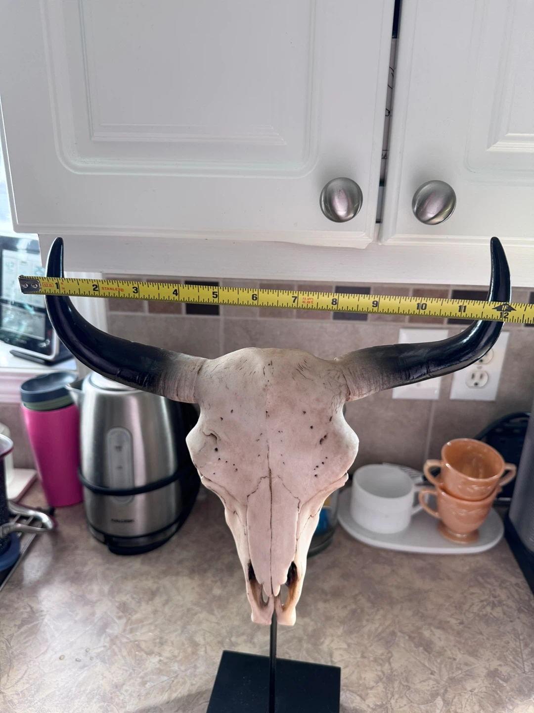 Bouclair decorative bull skull on stand - photo 2