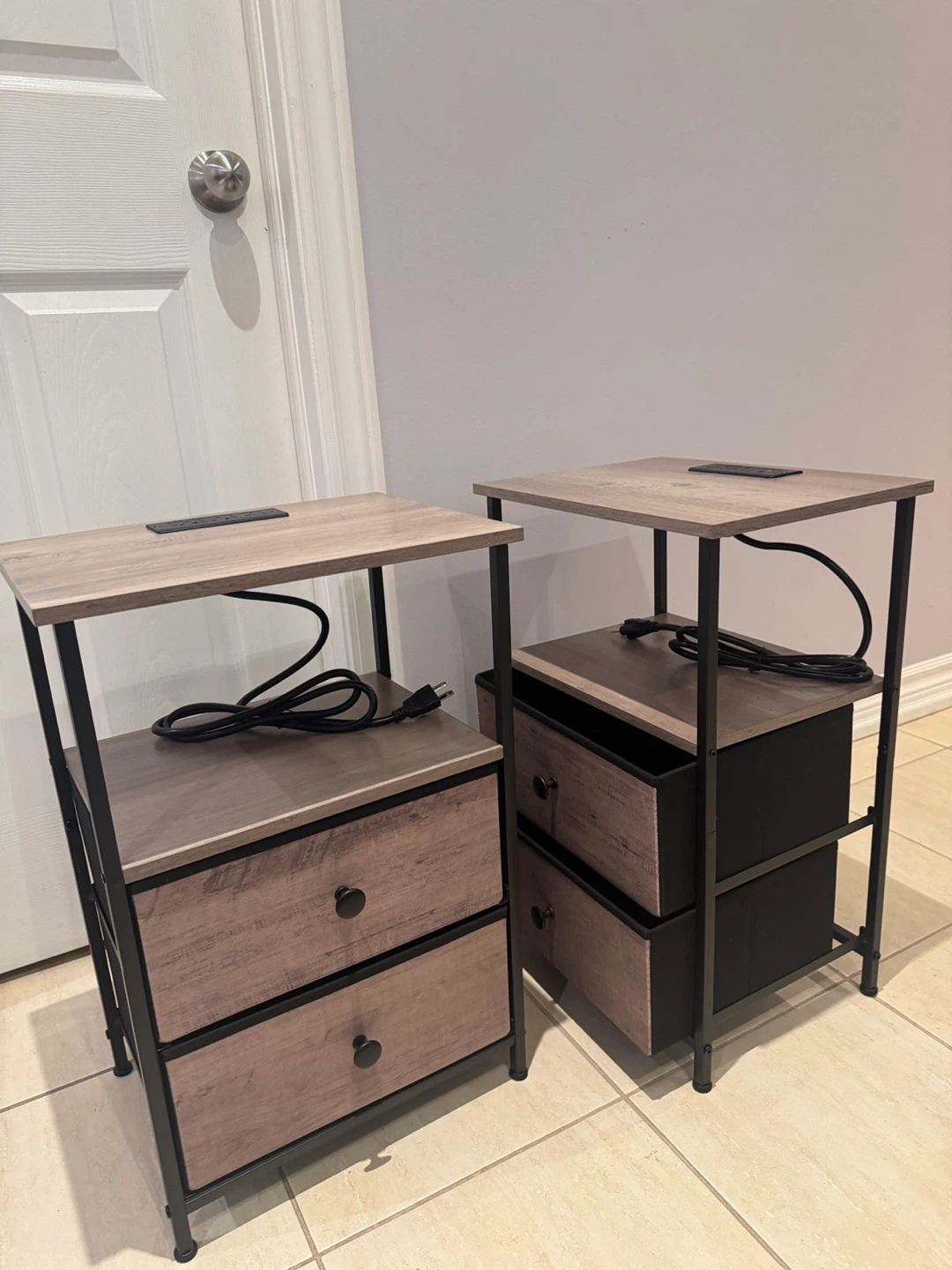 Set of Two Bedside Tables with Charging Stations - photo 2