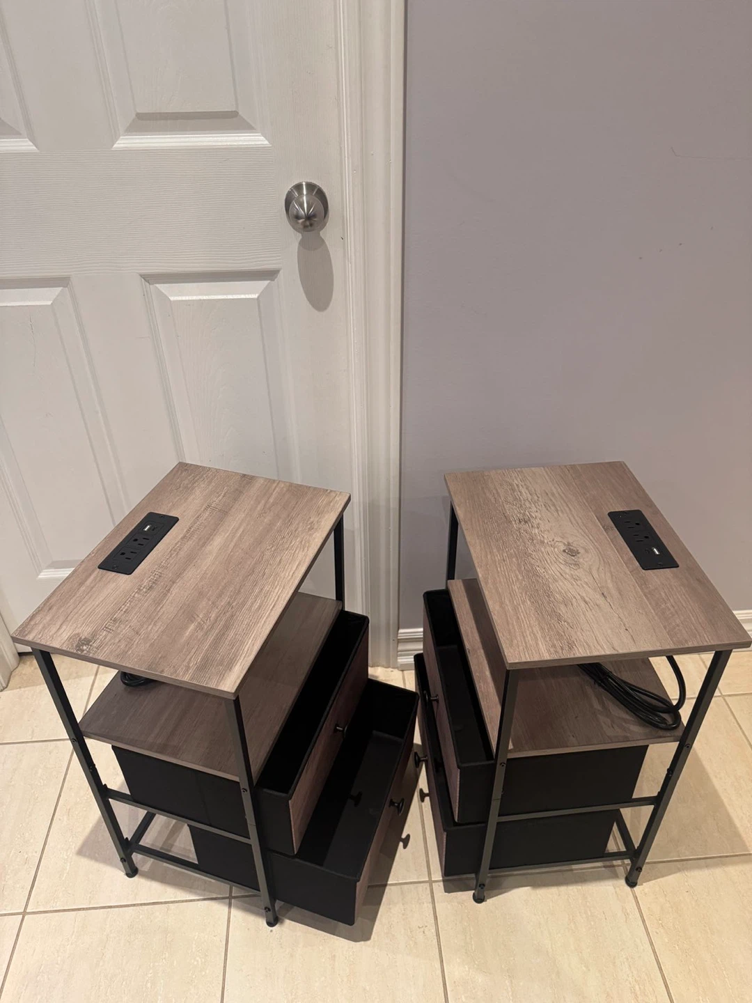 Set of Two Bedside Tables with Charging Stations - photo 3