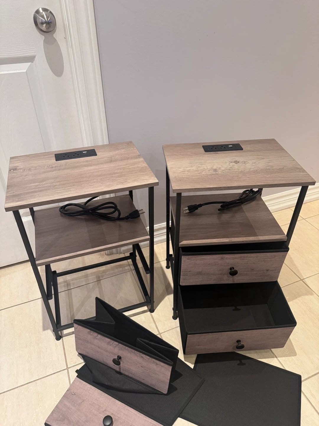 Set of Two Bedside Tables with Charging Stations - photo 4