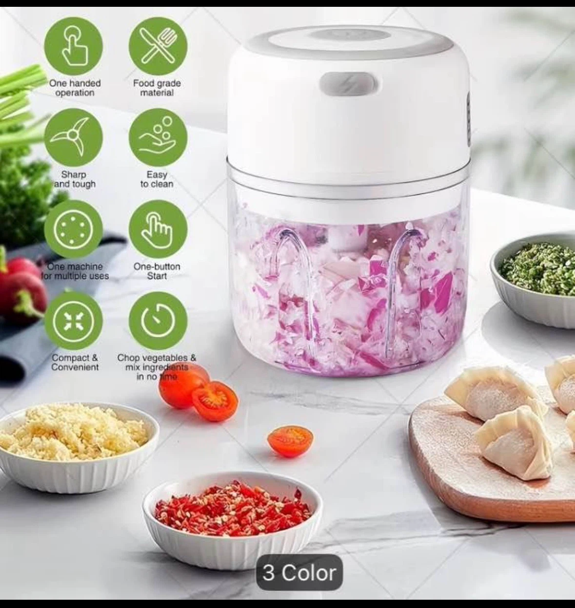 Electric Mini Food Chopper rechargeable - photo 2