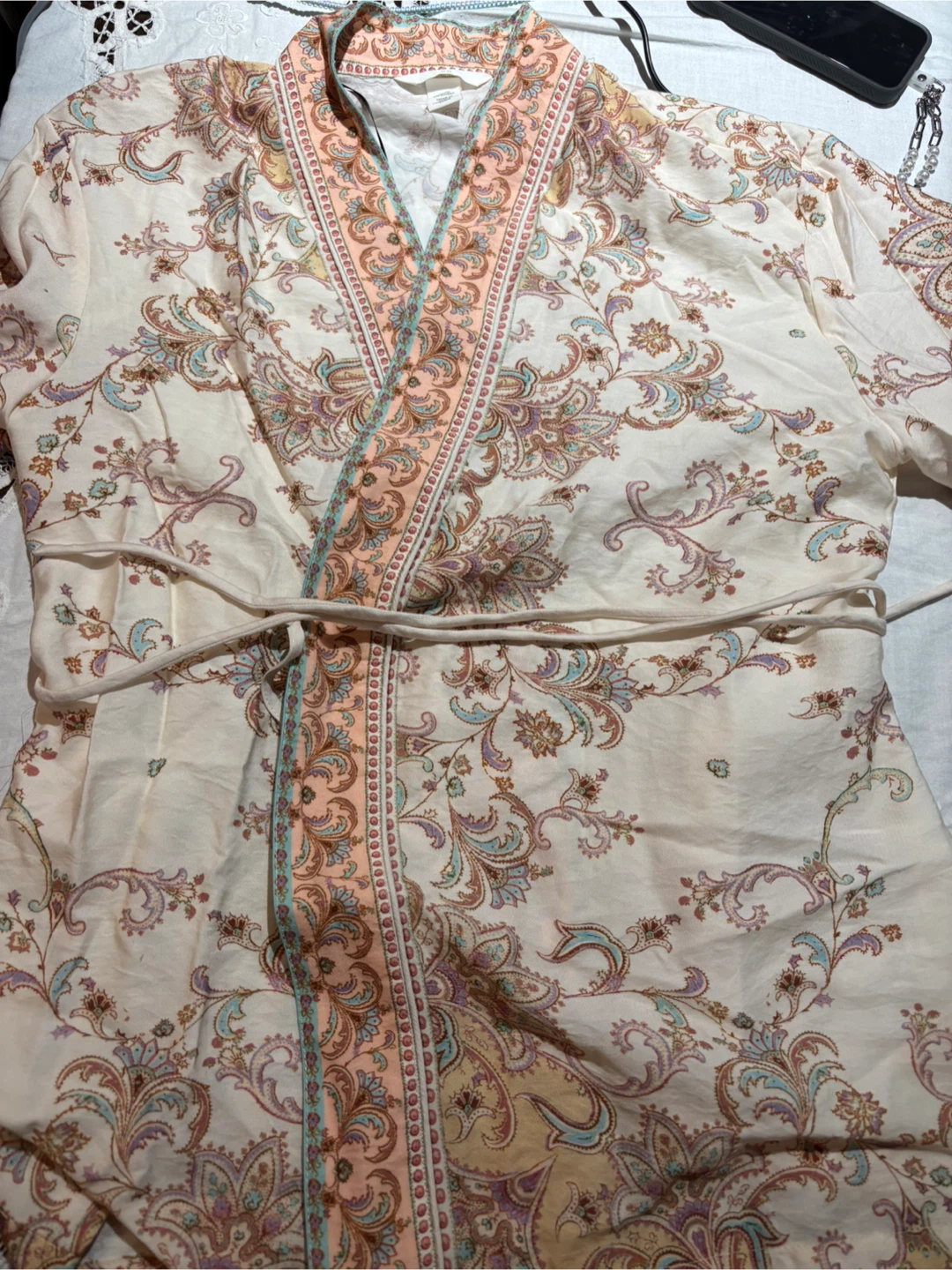 🏈H&M Floral Pattern Dressing Gown - photo 2