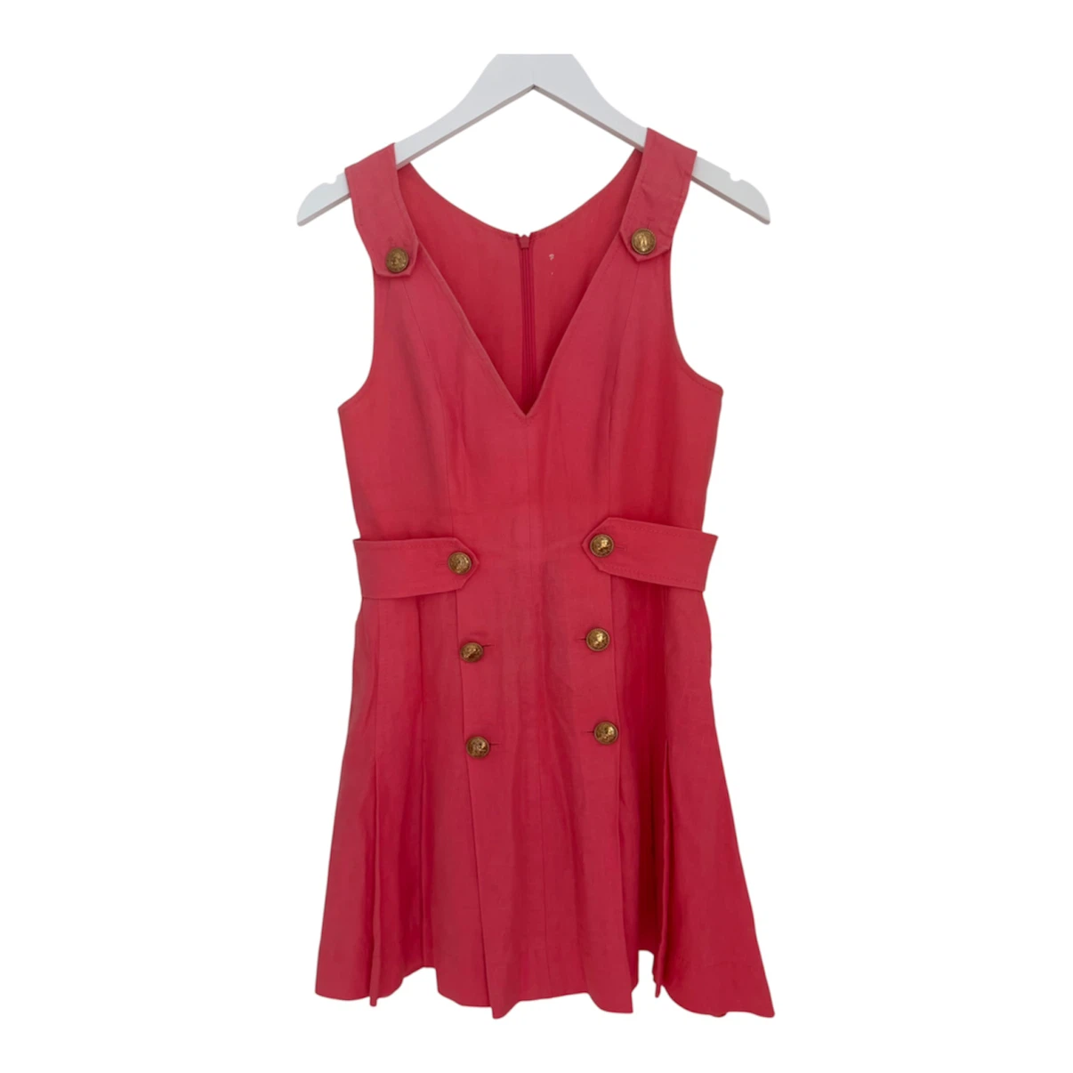 🏈Zimmermann The Lovestruck Buttoned Mini Dress in Coral Pink - photo 2