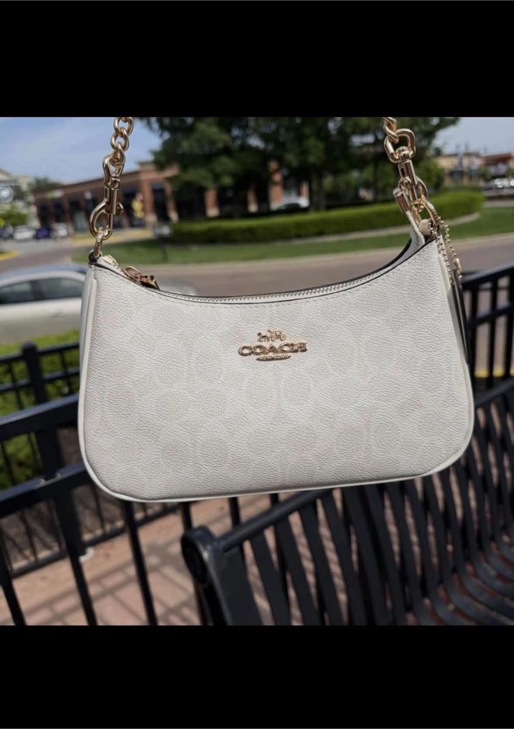 Coach Signature White Shoulder Bag