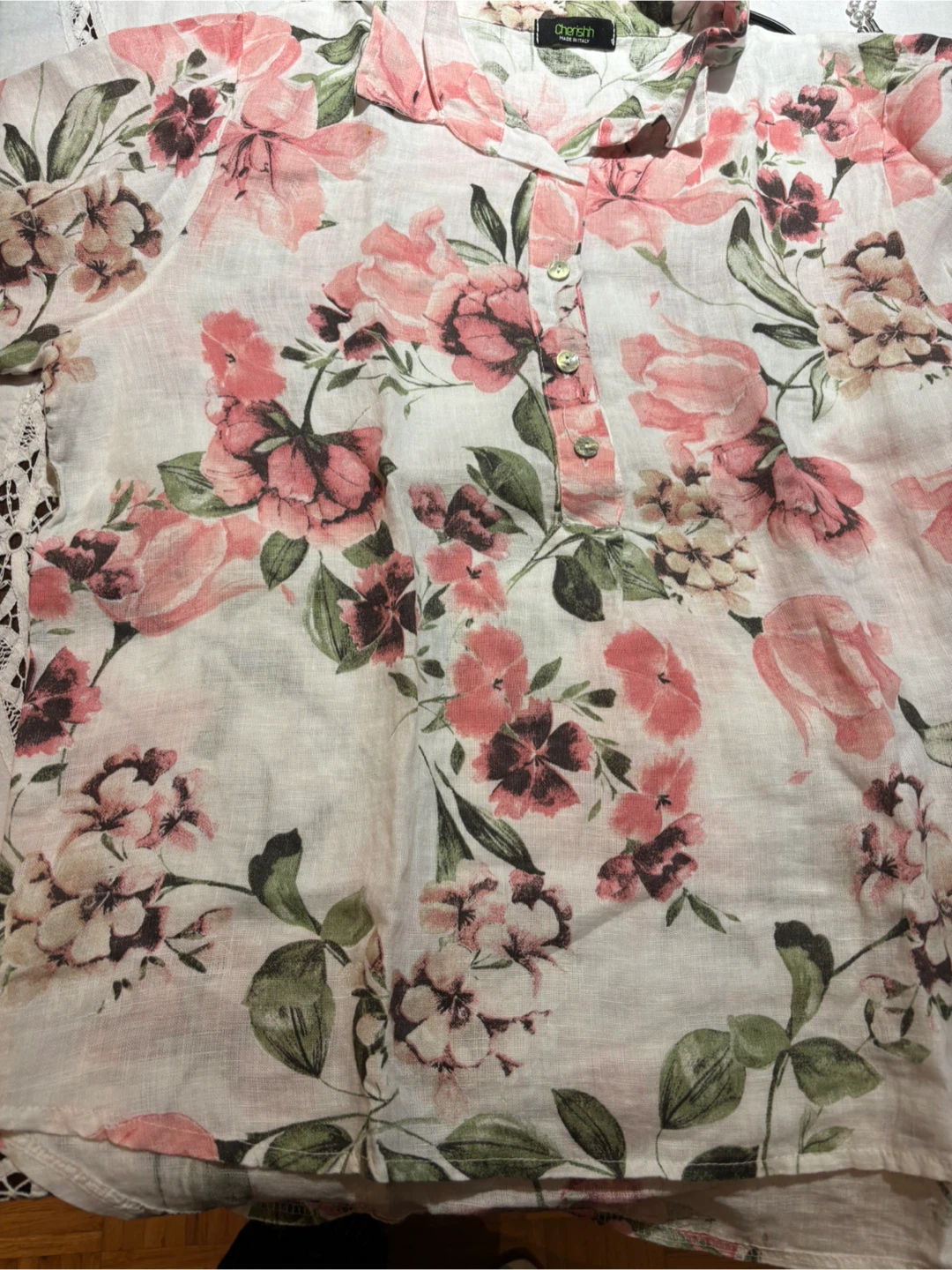 🏈Cherish Floral Linen Blouse