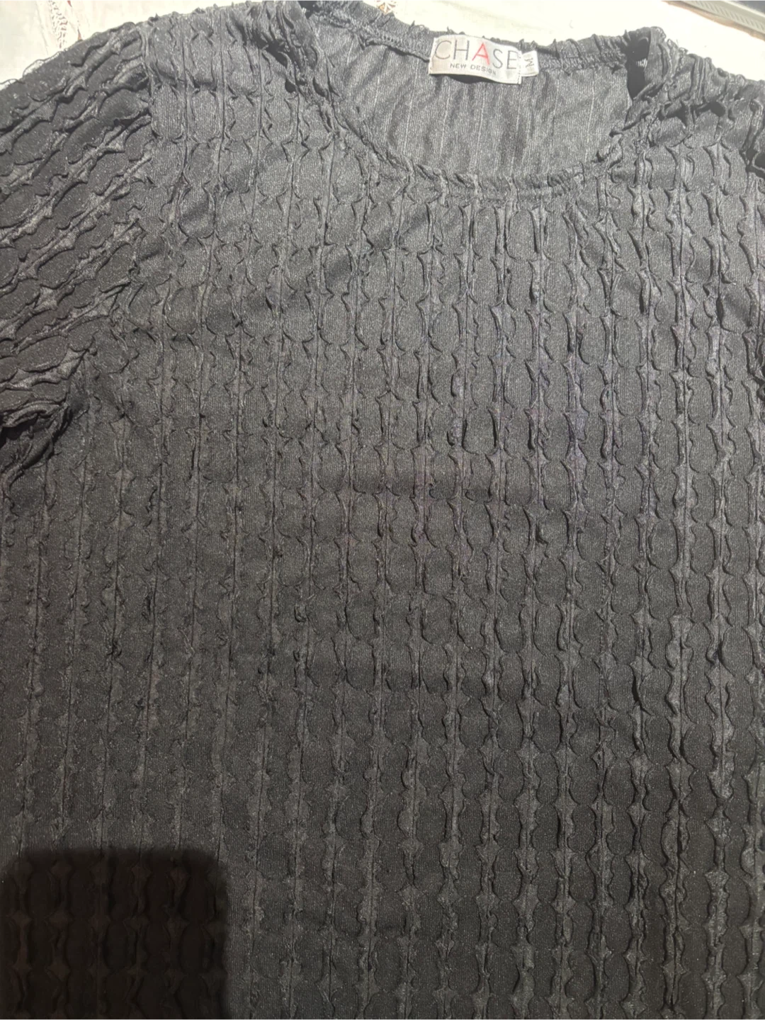 🏈Chase New Design Black Textured Top