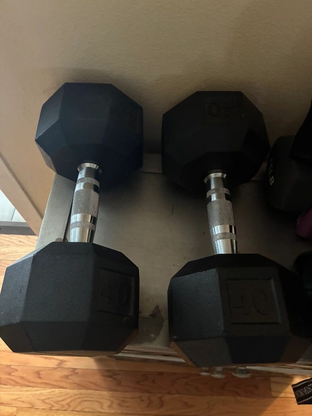Pair of 40 lb Hex Dumbbells