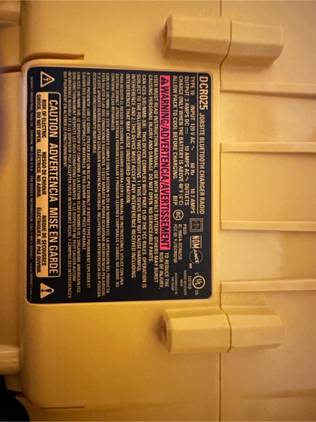 DEWALT DCR025 Jobsite Bluetooth Charger Radio