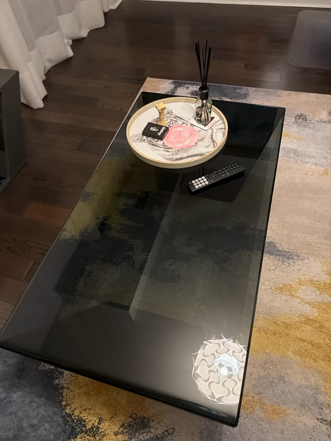 Modern Black Glass Coffee Table