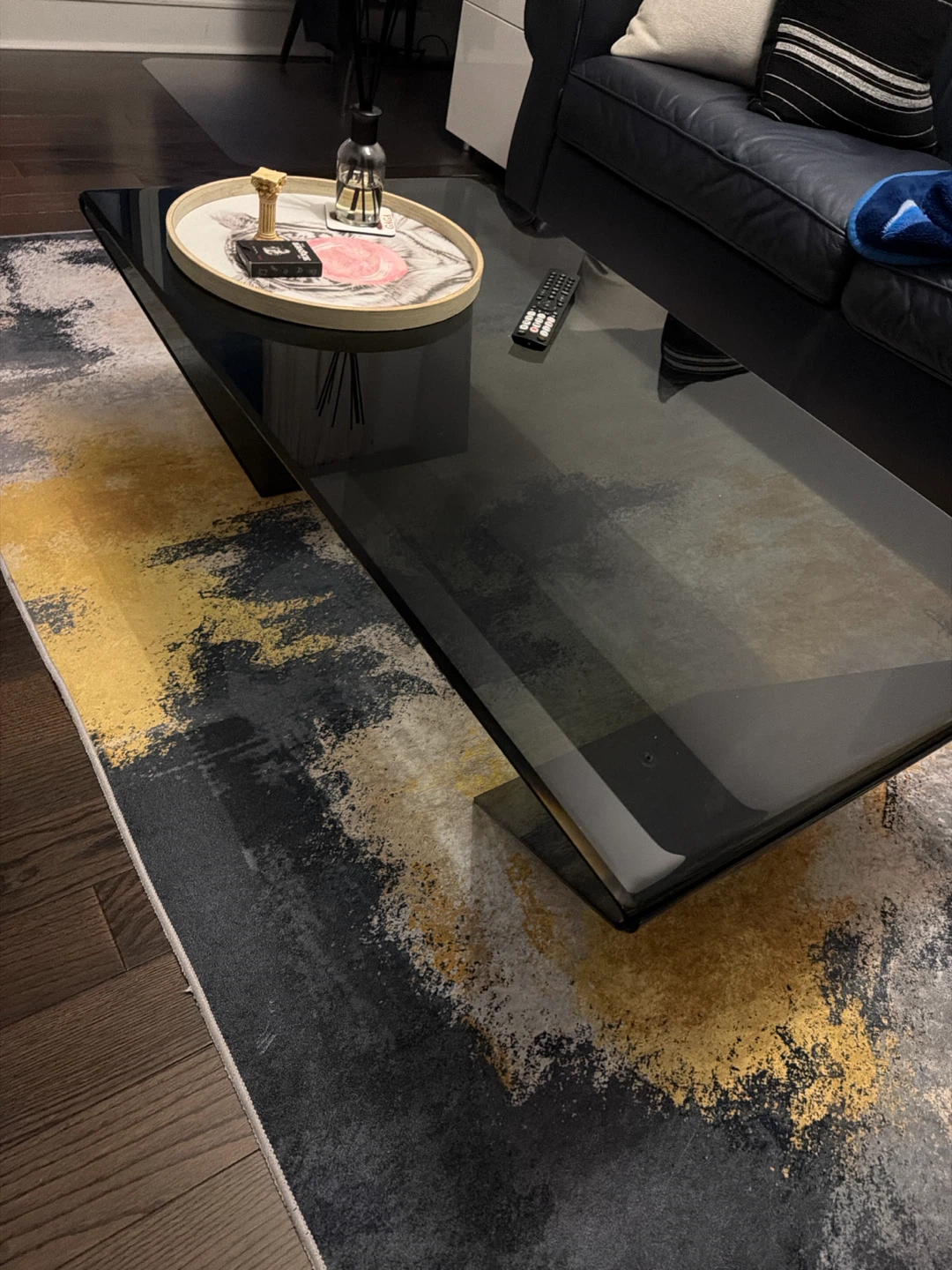 Modern Black Glass Coffee Table - photo 2