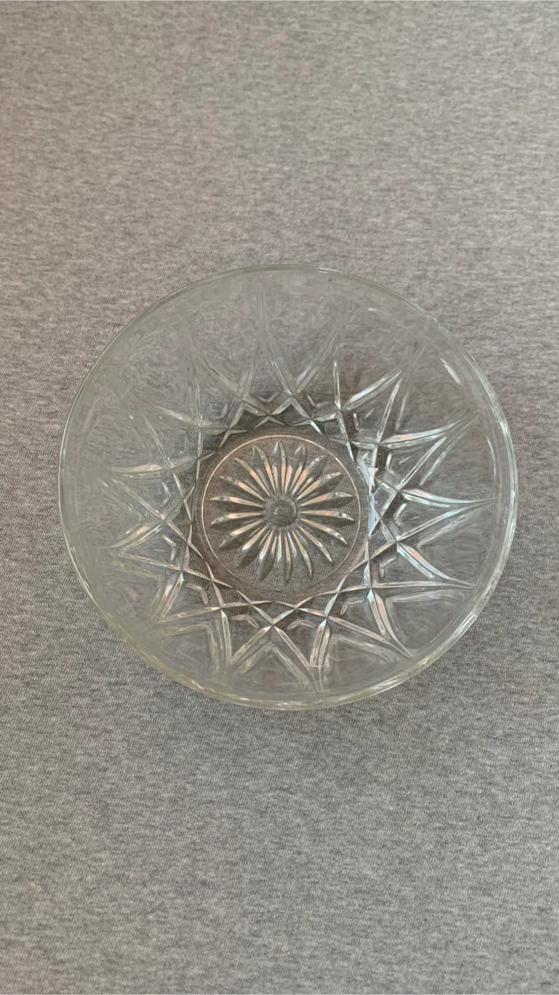 Clear Glass Cut Crystal Bowl 🏈