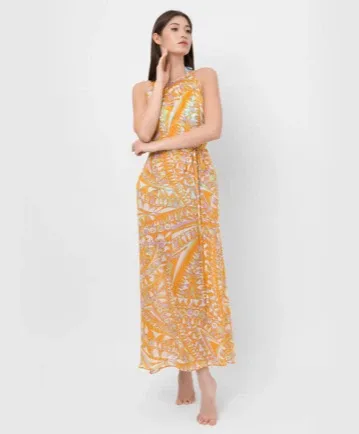 Emilio Pucci Vintage Silk Chiffon Banderine Print Dress