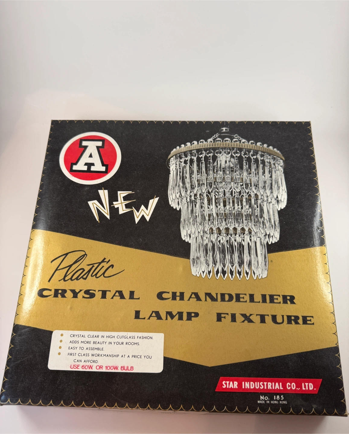 Star Industrial Plastic Crystal Chandelier Lamp Fixture