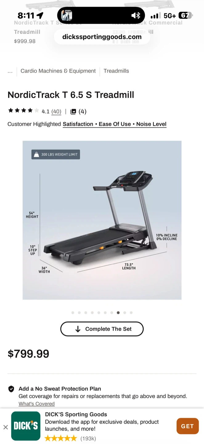 NordicTrack T 6.5 S Treadmill - photo 5