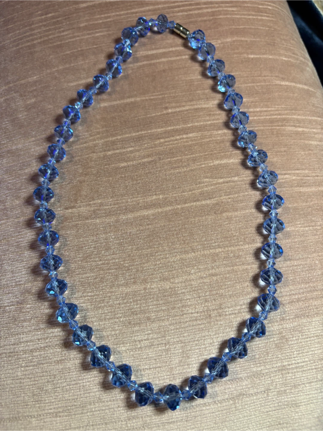 Blue faceted crystal bead necklace