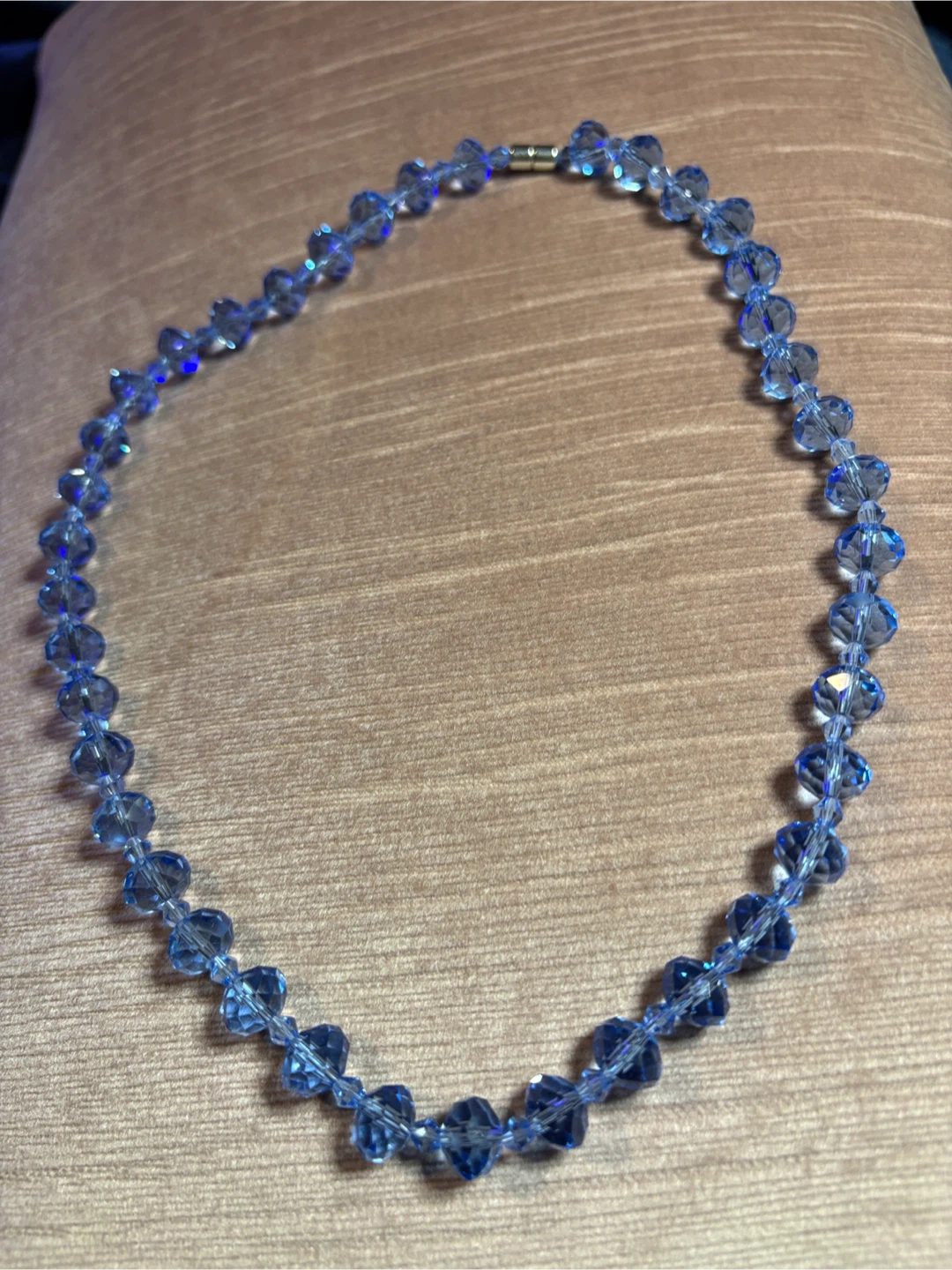 Blue faceted crystal bead necklace - photo 2