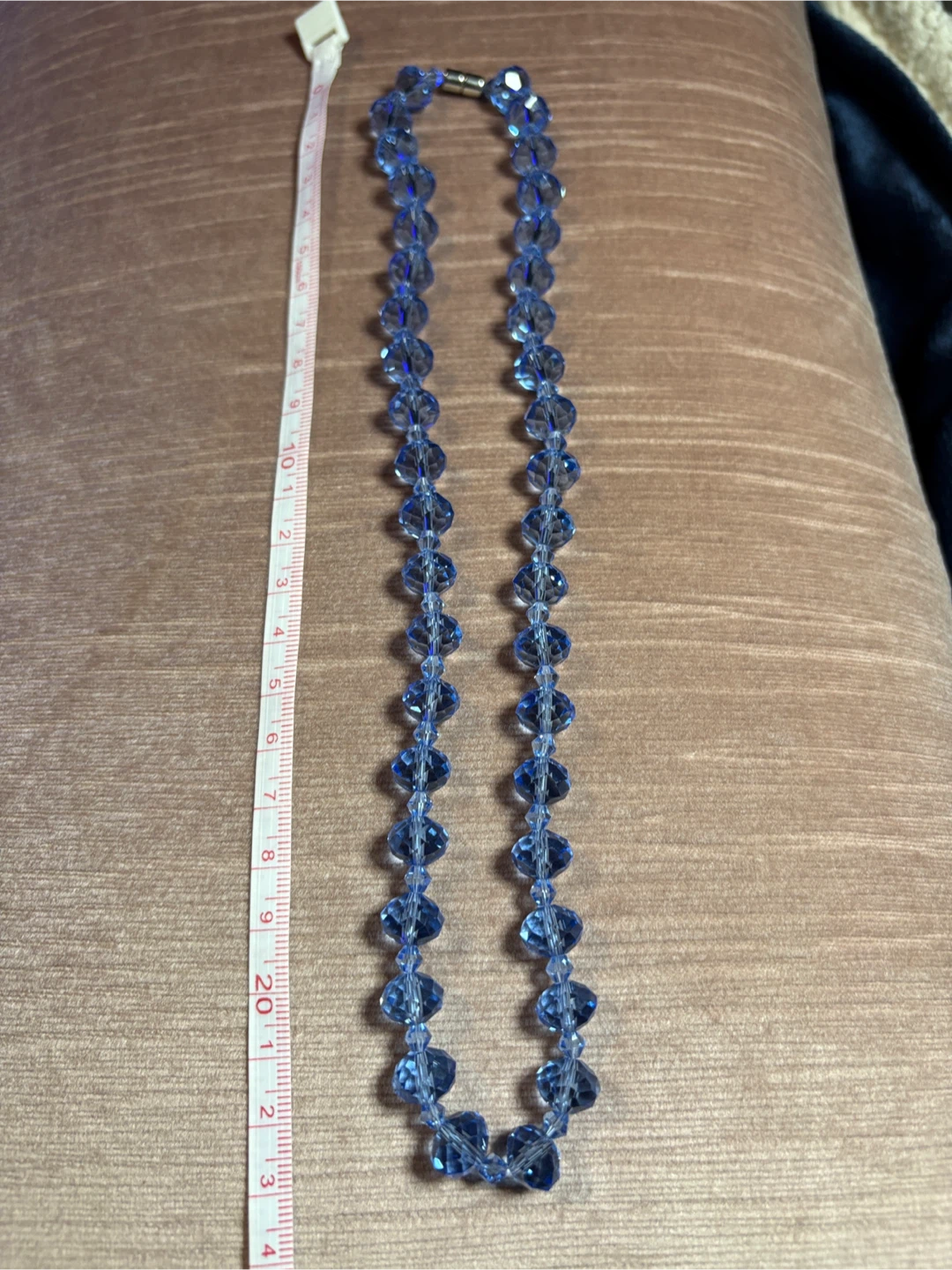 Blue faceted crystal bead necklace - photo 3