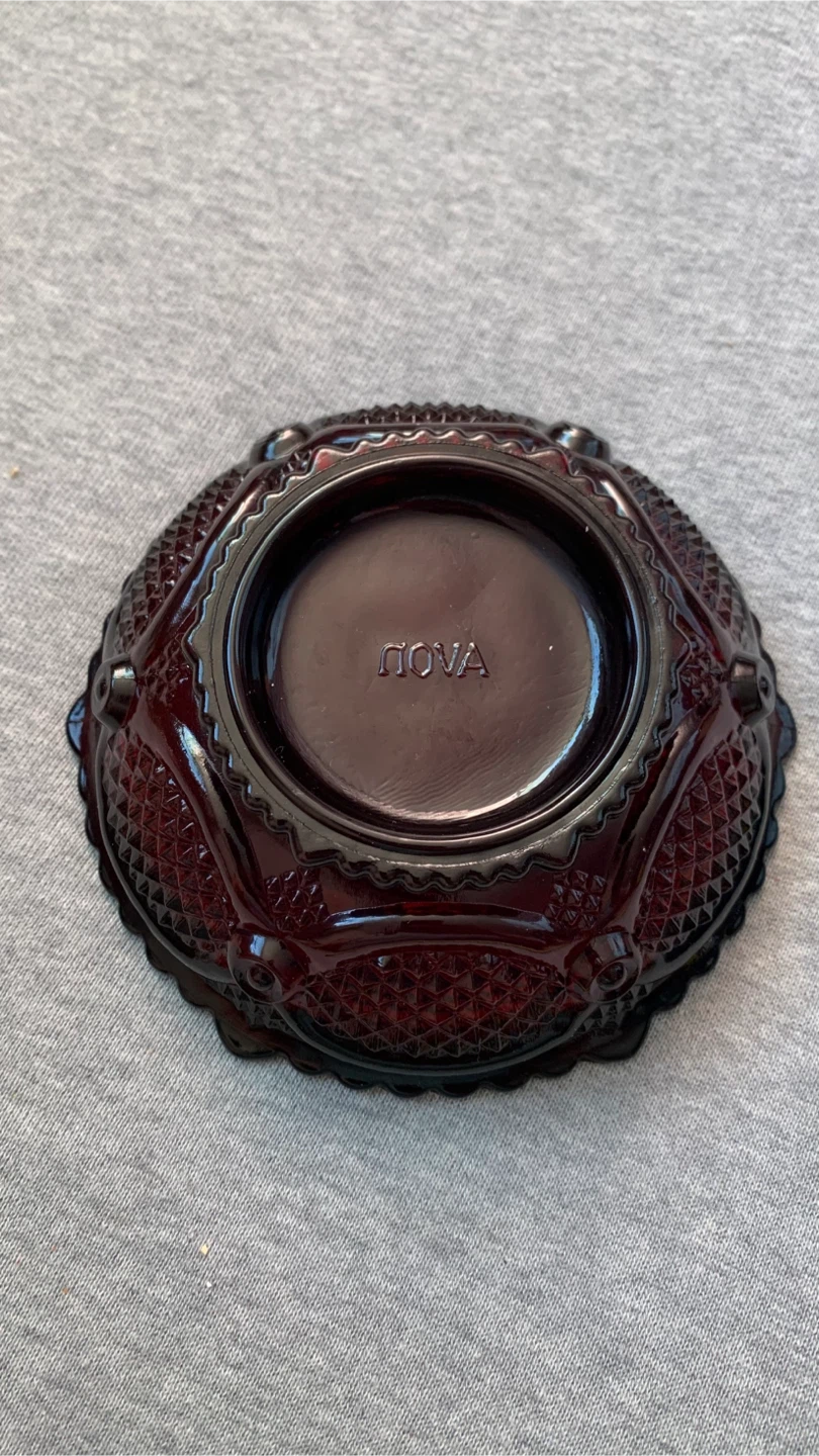 Avon Ruby Red Glass Bowl 🏈 - photo 2