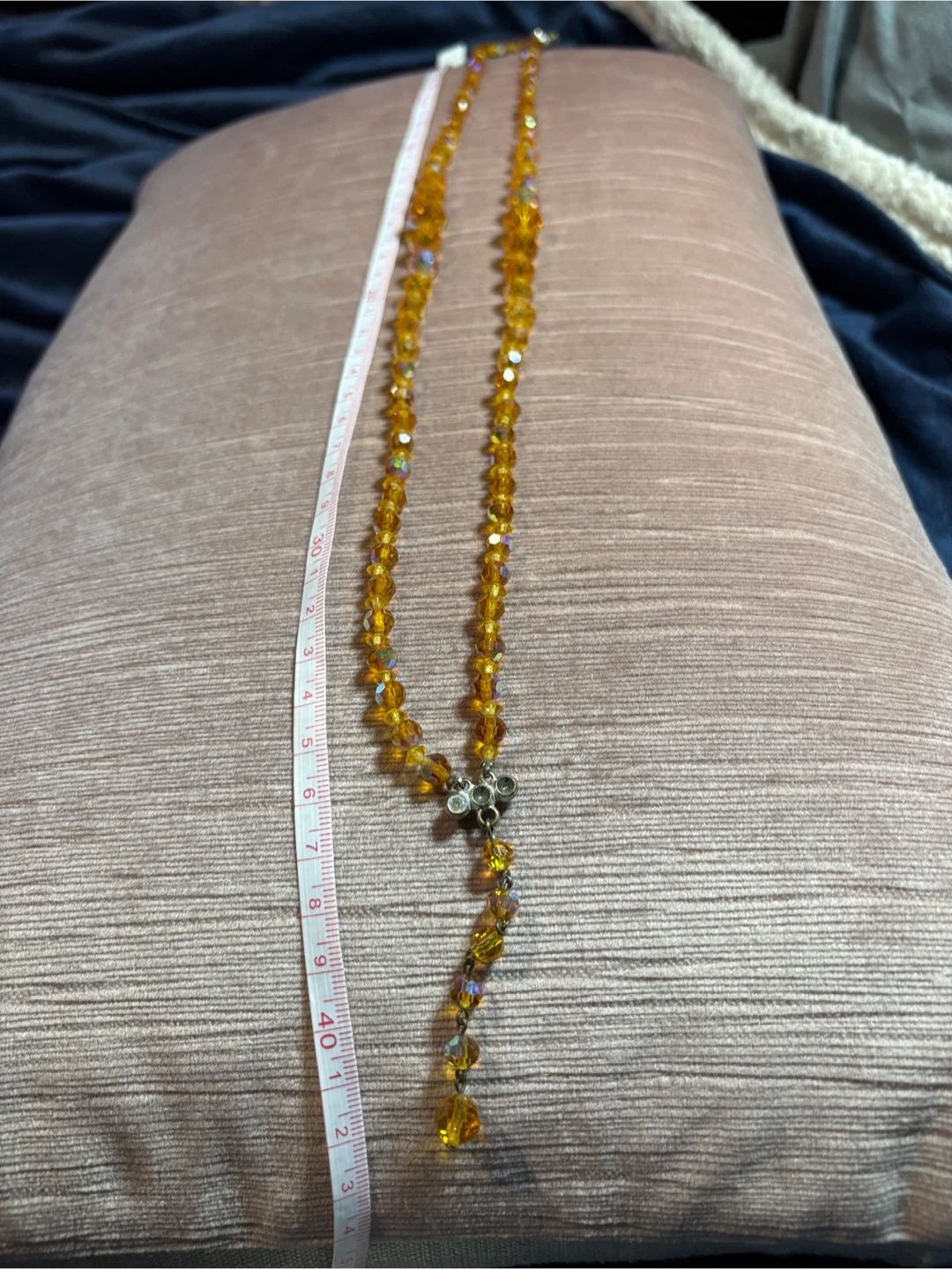 Amber Crystal Bead Rosary