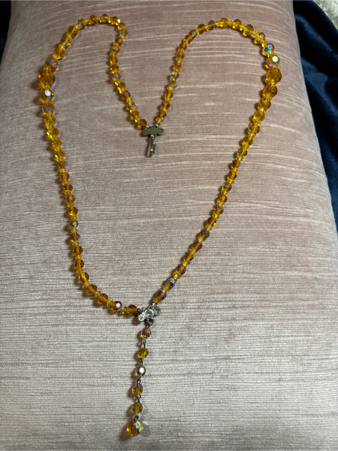 Amber Crystal Bead Rosary - photo 2