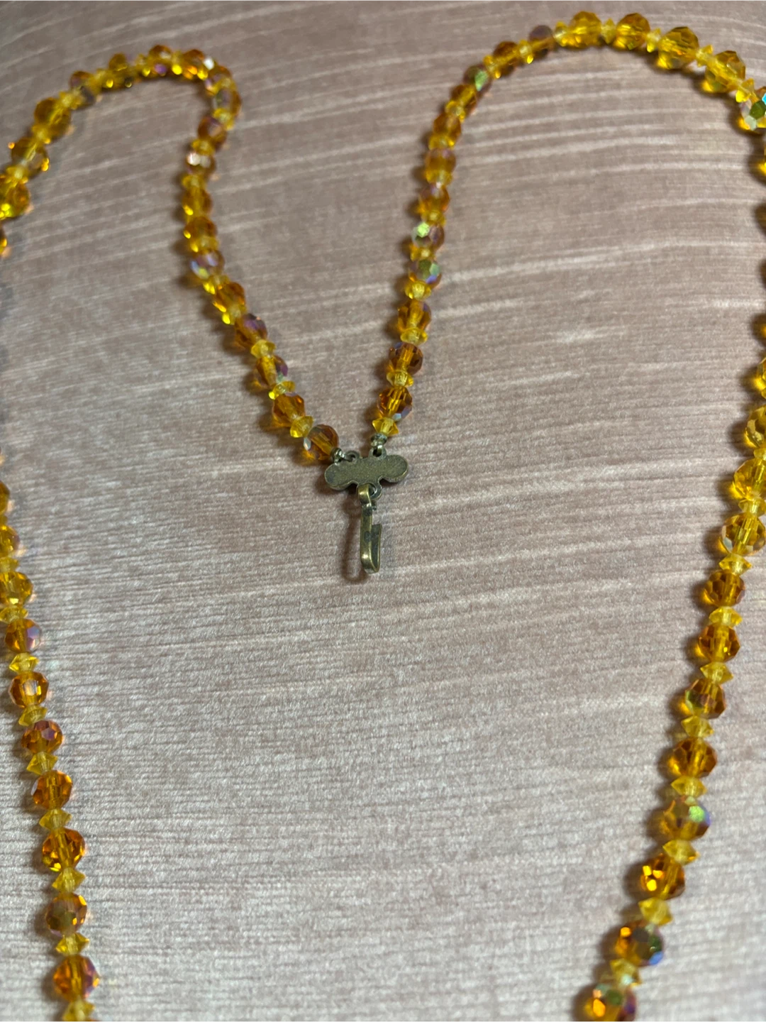 Amber Crystal Bead Rosary - photo 3