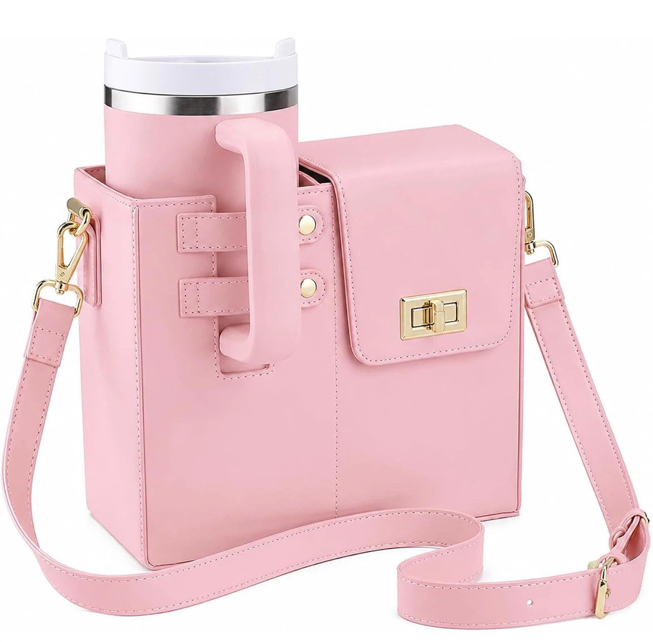 Pink Water Bottle Crossbody Bag