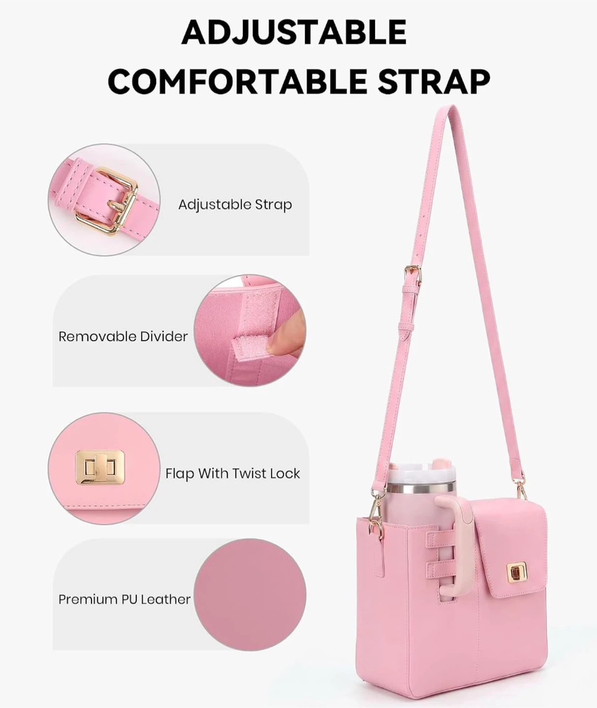 Pink Water Bottle Crossbody Bag - photo 5