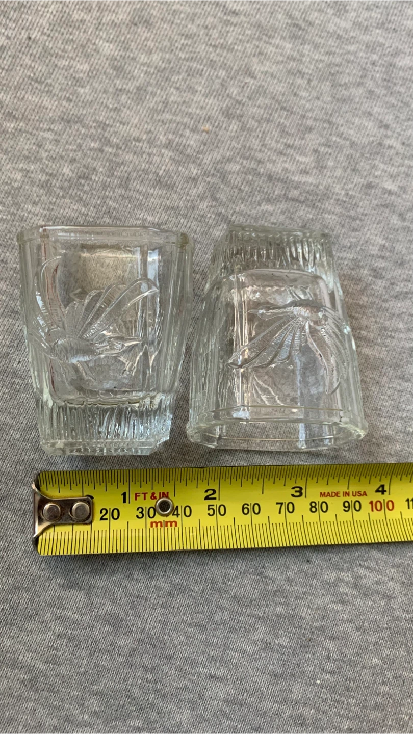 Set of Four Vintage Pressed Glass Shot Glasses 🏈