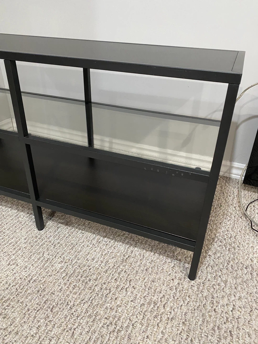 IKEA Black Metal and Glass Console Table - photo 3