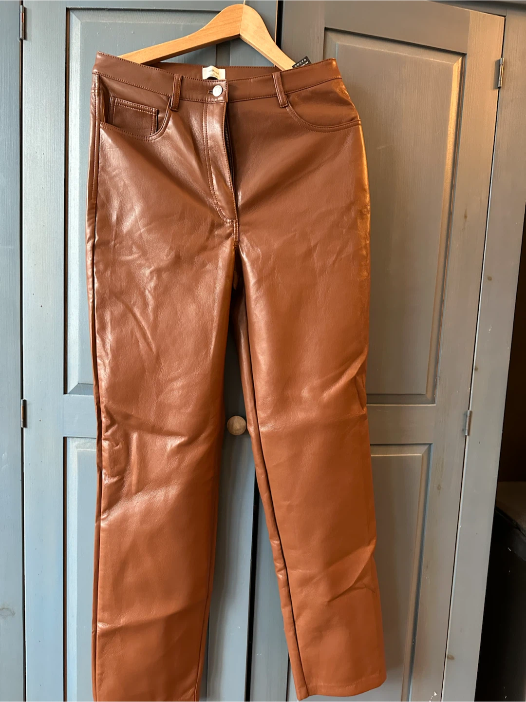 Wilfred Brown Faux Leather Pants