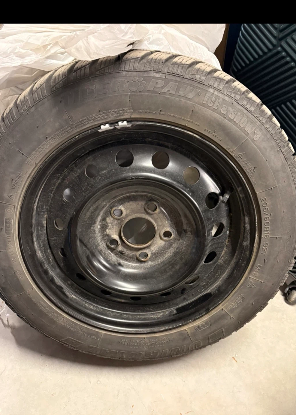 Snow tires Uniroyal Tiger Paw Ice 3 winter on rims